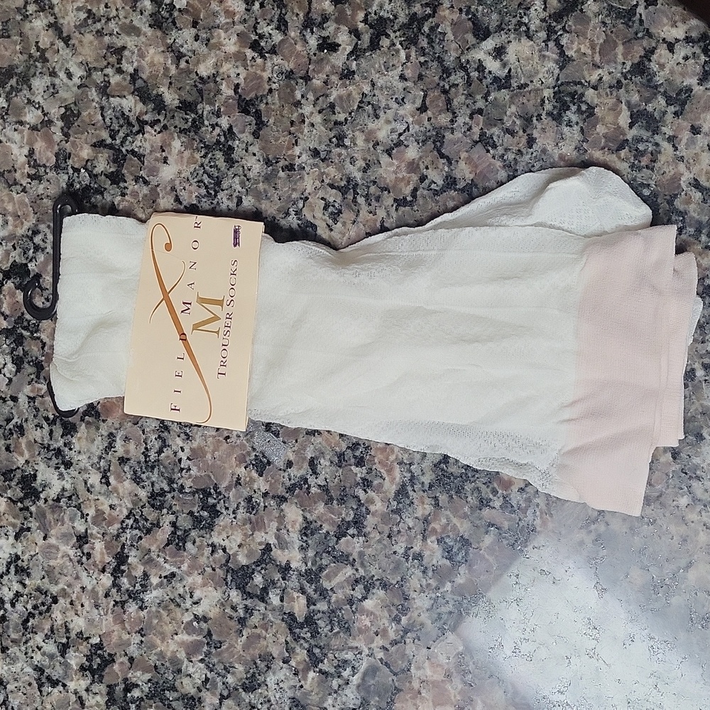 Field Manor Trouser socks new with tags off white 94% nylon 6% lyrca new with ta